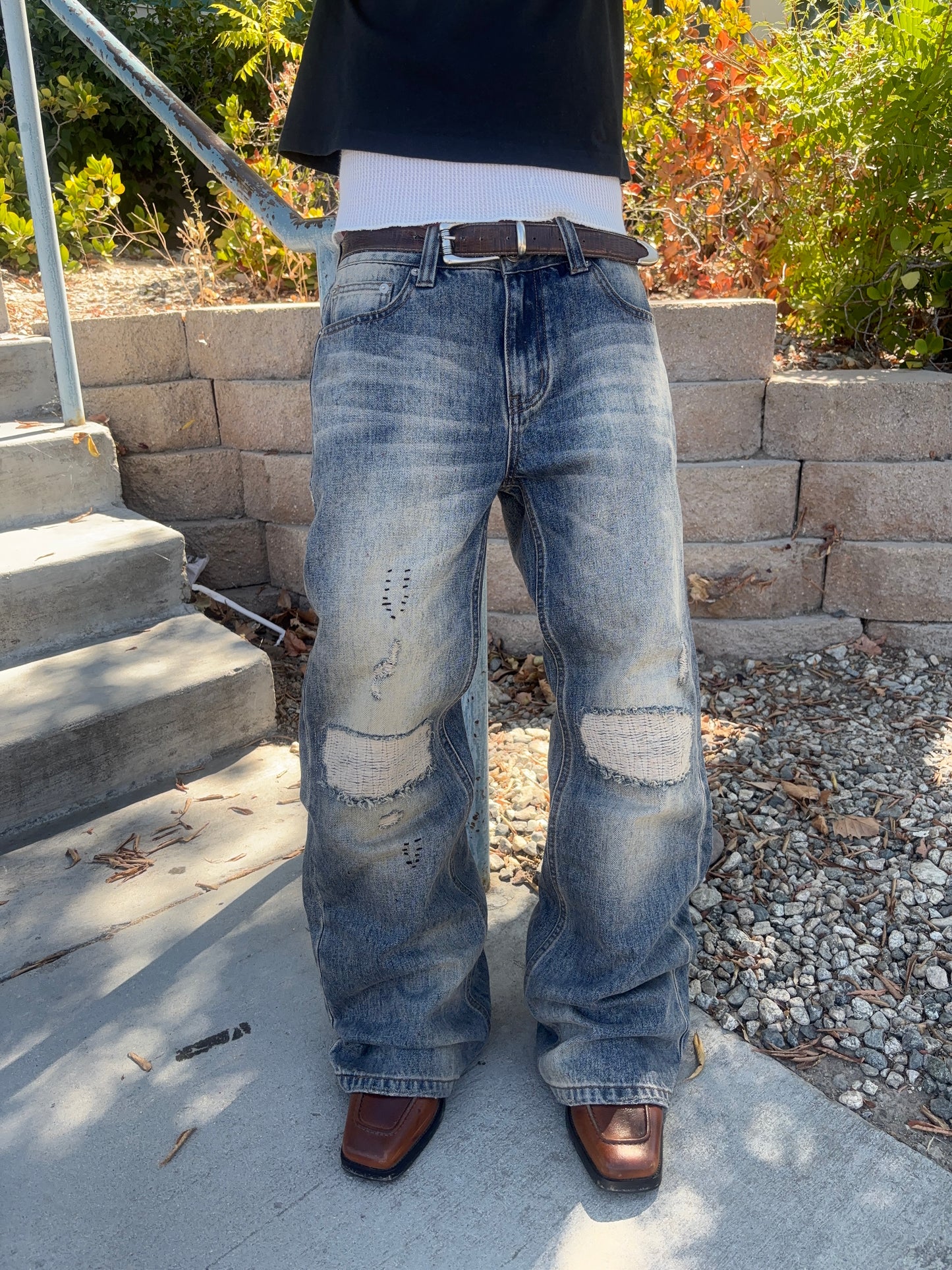 "Scarred" Bootcut Distressed Denim PRE-ORDER